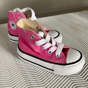Toddler pink converse high tops